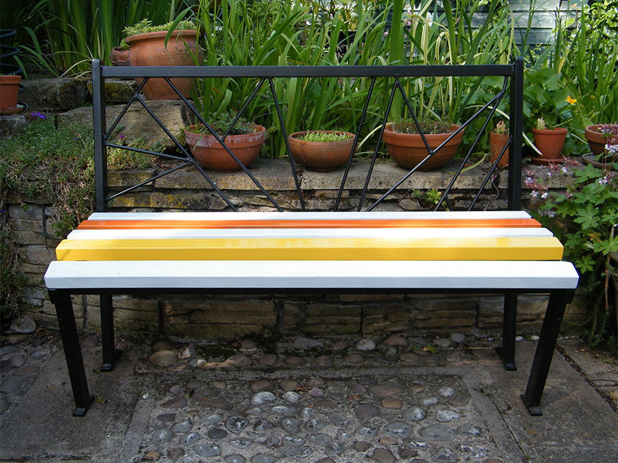 Art Deco Bench - Metal garden bench