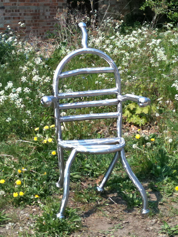 Chair of Reflection - created from welded steel tubes