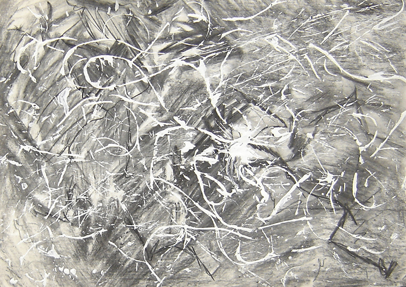 Abstract study - Acrylic, charcoal and ink