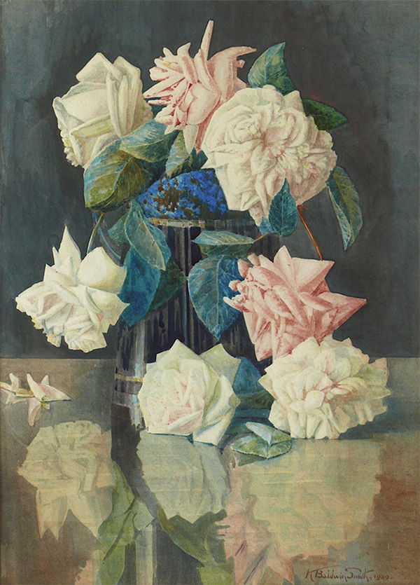 Watercolour - Flowers by K Baldwin-Smith, 1920