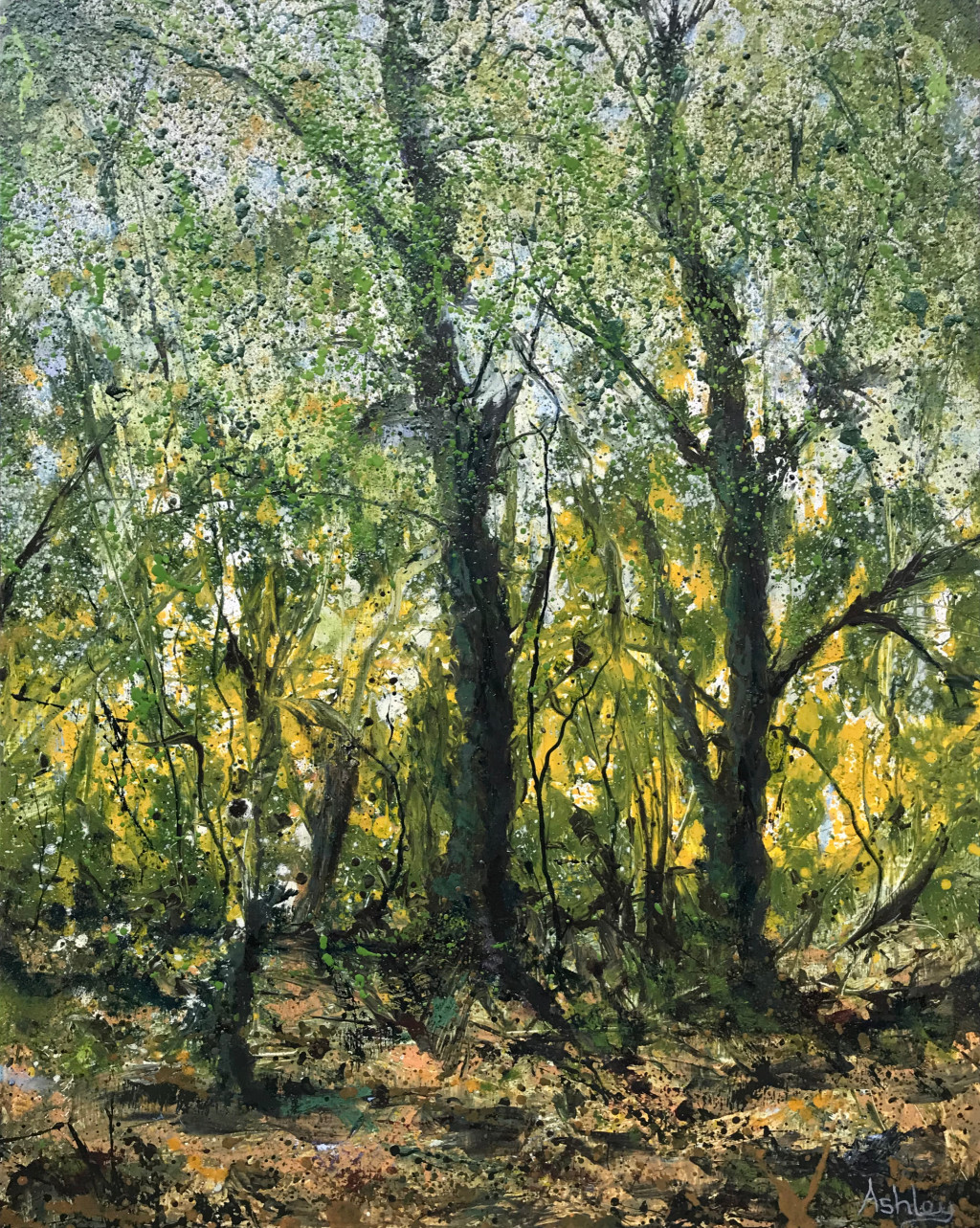 Landscape painting, At the edge of the wood 3