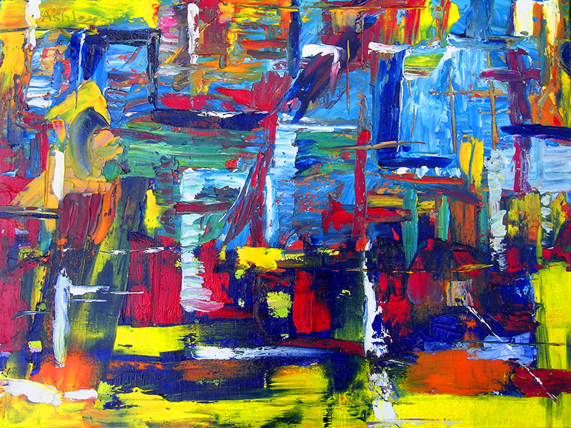 Abstract oil painting - Abstract Windows