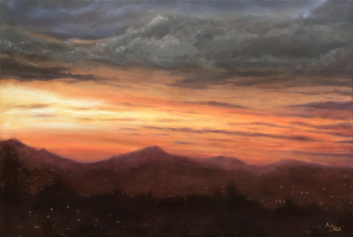 Kampala Sunset, Uganda, oil on canvas