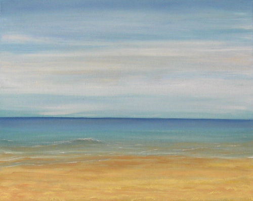 Holkham Beach oil painting