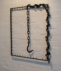 Hooked - Metal wall sculpture created from found objects