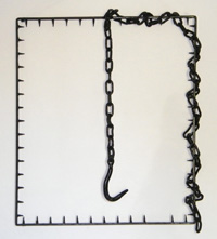 Hooked - Metal wall sculpture created from found objects