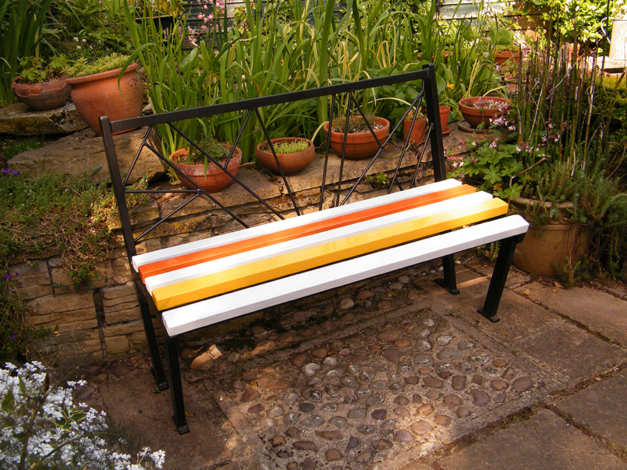 Art Deco Bench Created From Recycled, How To Paint Metal Garden Furniture Uk