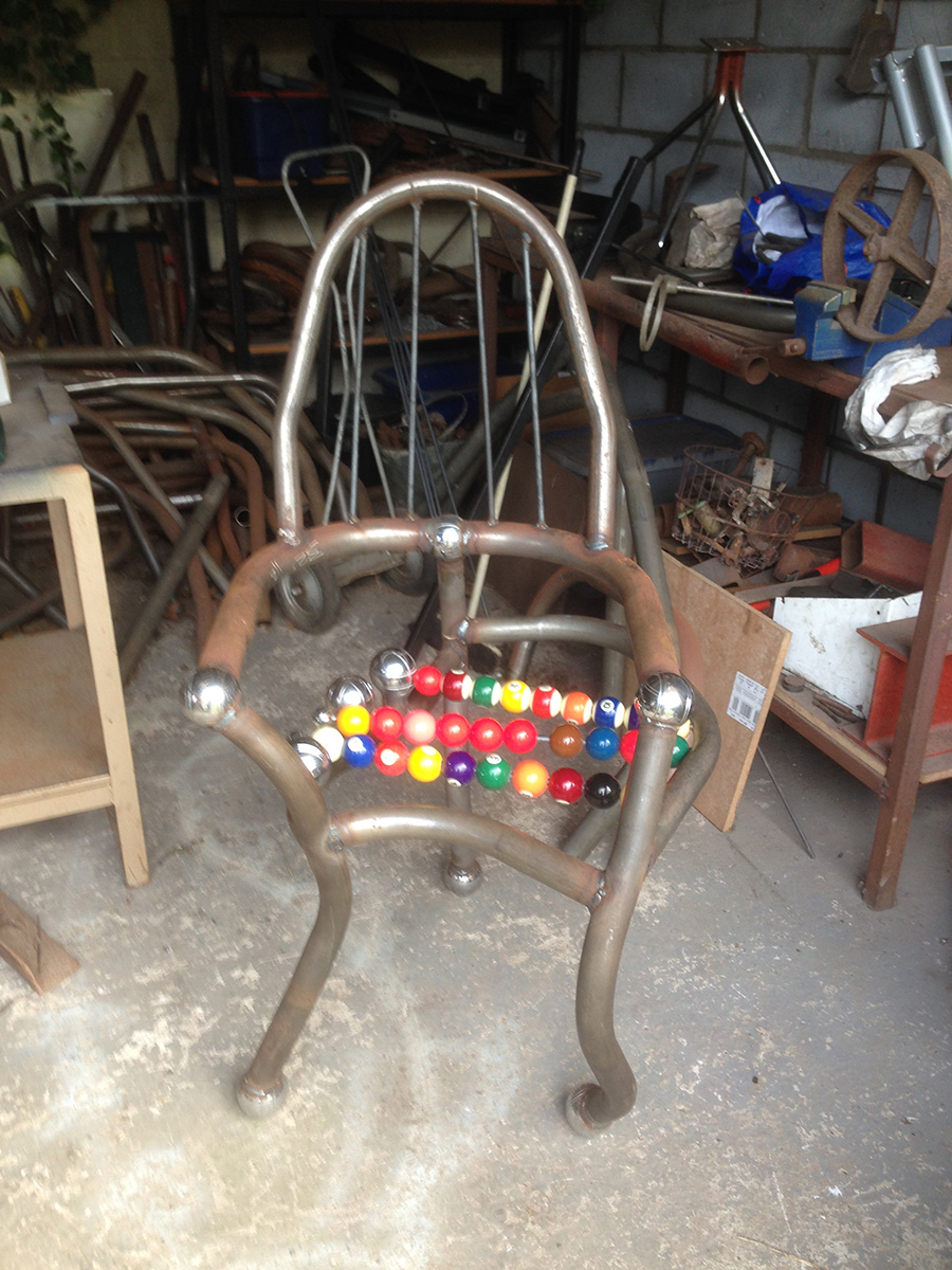 Champions Chair in sculpture workshop