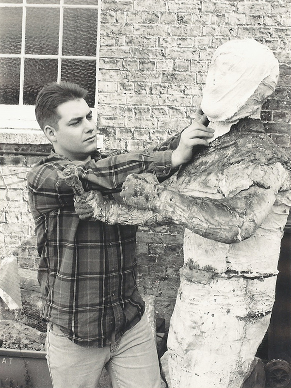 Ashley creating the sculpture